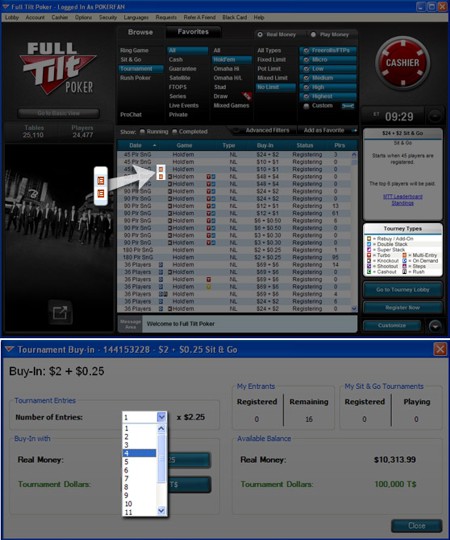 multi entry tournaments full tilt